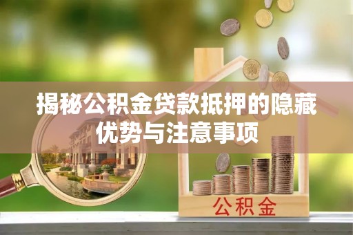 浦江揭秘公积金贷款抵押的隐藏优势与注意事项