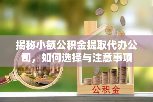 浦江揭秘小额公积金提取代办公司，如何选择与注意事项